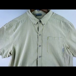 COLUMBIA MENS SZ L PLAID SHORT SLEEVE CASUAL BUTTON DOWN SHIRT